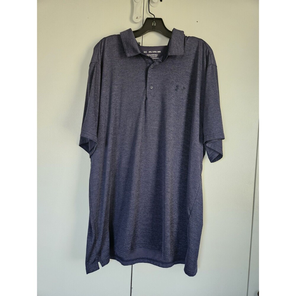 Under Armour Playoff Polo Shirt 3XL Blue Performance Golf Loose Fit